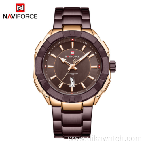 NAVIFORCE 9176 fashion personality waterproof men's watch steel band quartz watch